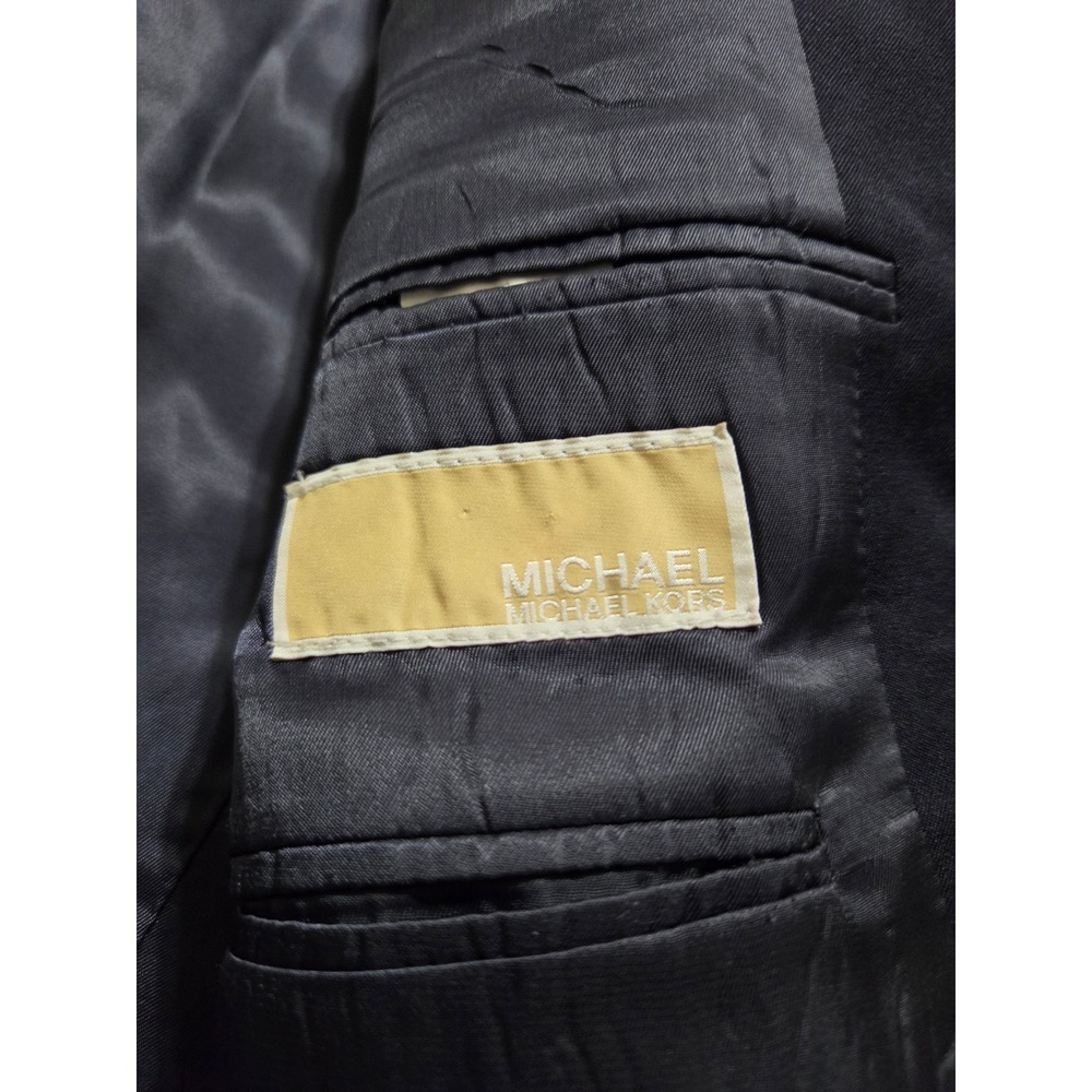 Michael Kors Mens Navy Blue 100% Wool Crest Button Blazer Jacket 46R - Picture 10 of 14
